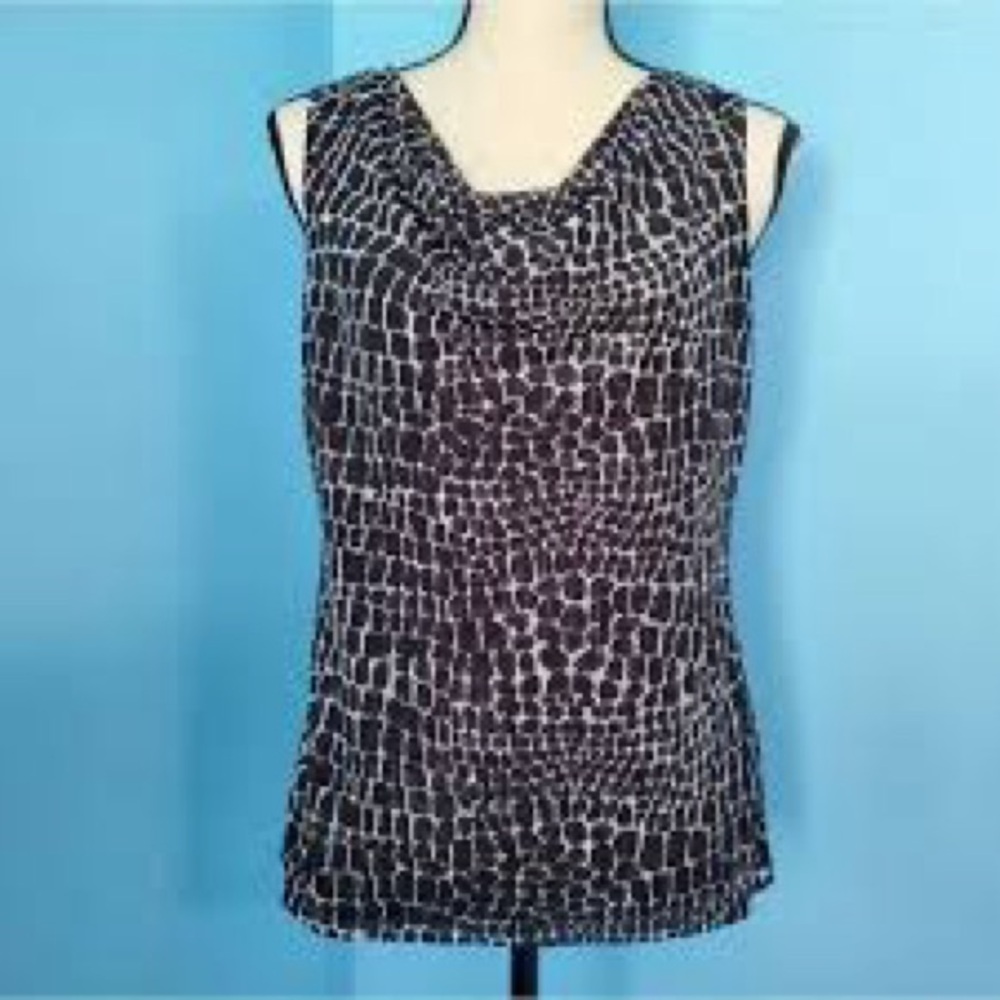 212 Collection- Snake print black-and-white blouse‎ size medium